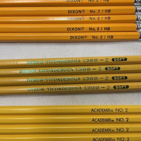 Vintage Wood Pencil No. 2 Lot Unsharpened Academic Dixon HB And Ticonderoga Soft - Picture 14 of 15